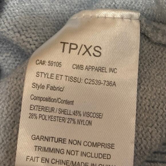 Charlie B Men's Blue Knit 1/4 Zip Long Sleeve Collar Sweatshirt Sweater Top XS - Picture 4 of 4